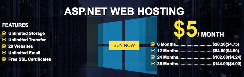 ASP.NET hosting prices